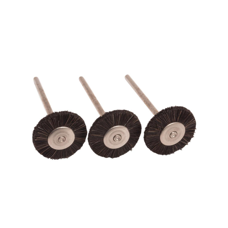 Pack-3 Supra MM Stiff 3/4" Thick Double Row Natural Bristle Brushes-Mounted On 3/32" Shanks - Otto Frei