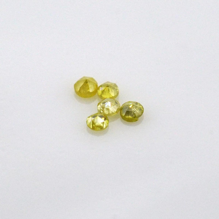 Pack-5 Rock Deco Natural Rose Cut Diamonds-1.3mm Yellow - Otto Frei
