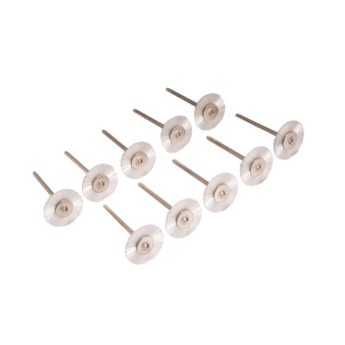 Pack of 10-Technique Miniature White Nylon Brushes-7/8-Mounted on