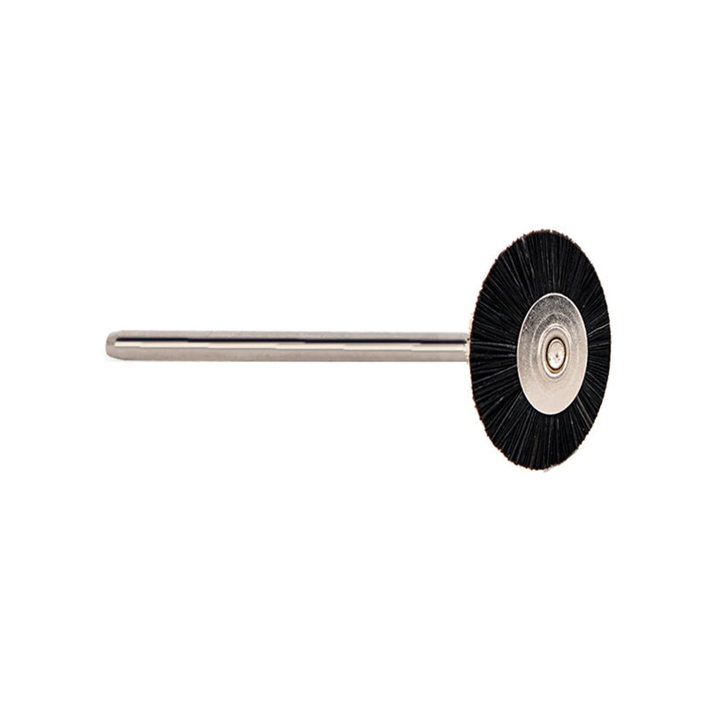 Pack of 12-Black Chunking Stiff Bristle Wheel Brush-22mm Mounted on 3/32" Shank - Otto Frei