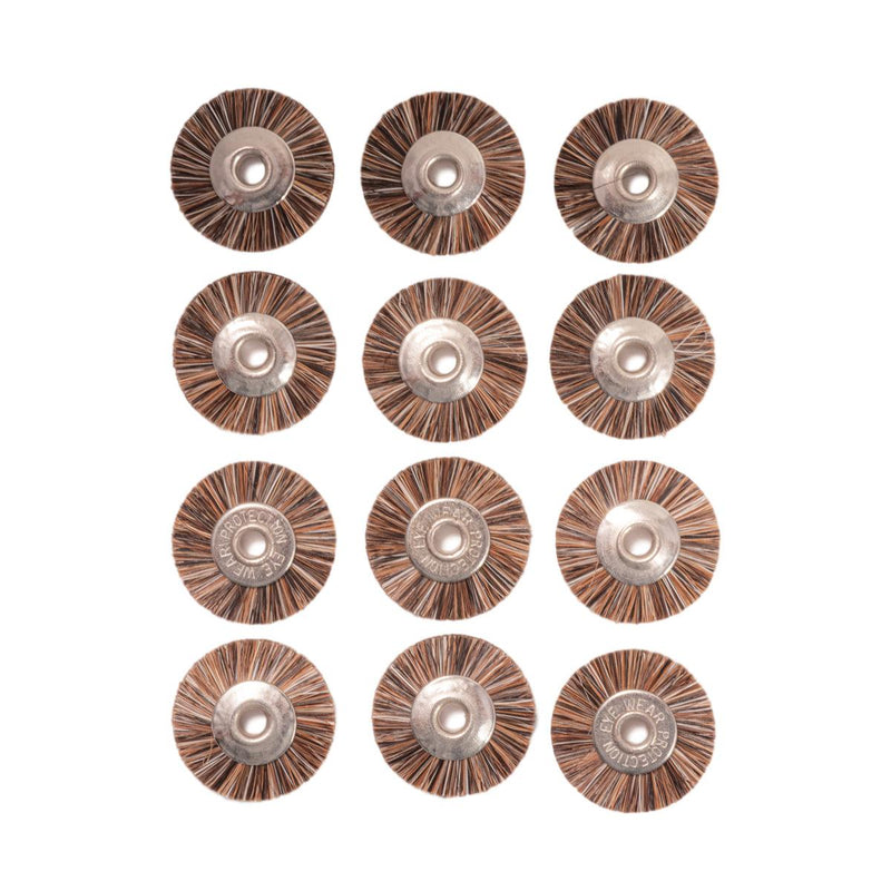 Pack of 12-Medium 3/4" Bristle Brushes-Unmounted 1/8" Hole - Otto Frei