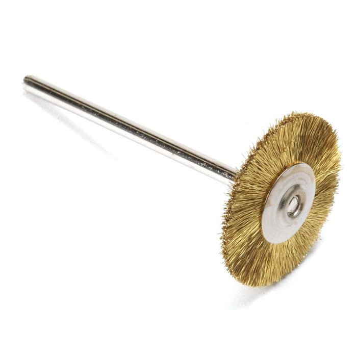 Pack of 12 Technique Crimped Brush Brass 22mm-Mounted on 3/32" Shanks - Otto Frei