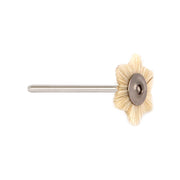 Pack of 12-White Horse Hair Medium Stiff Wheel Star Brush-22mm Mounted on 3/32" Shank - Otto Frei