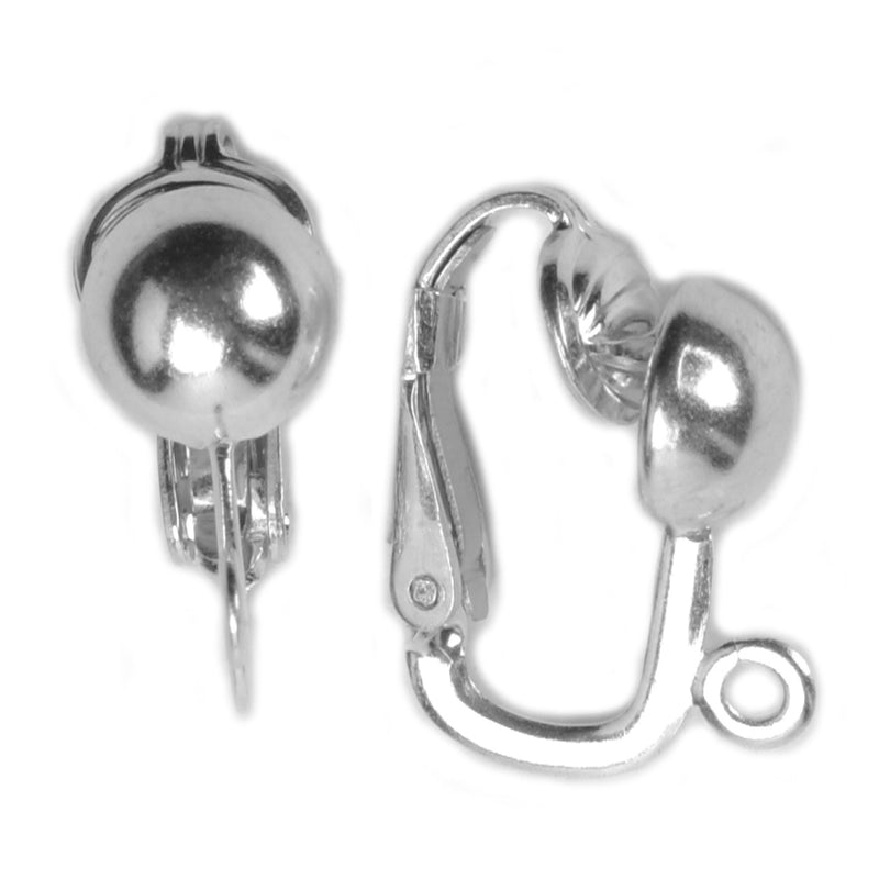 Pack of 2-Sterling Silver Ear Clips 7mm Half Ball with Ring - Otto Frei