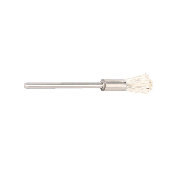 Pack of 24-White Horse Hair Medium Stiff End Brush-4.8mm x 9.5mm Mounted on 3/32" Shank - Otto Frei