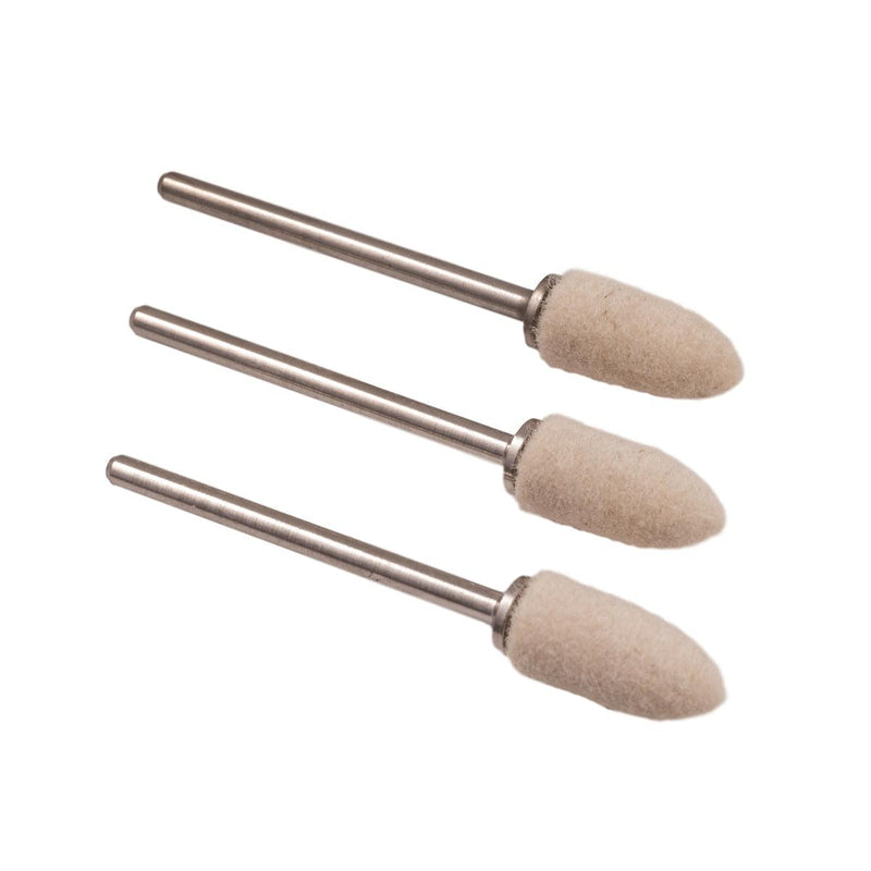Pack of 3-Miniature Felt BOB-Bullet Point Shape-Mounted on 3/32" Shanks - Otto Frei