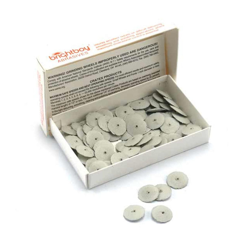 packs of 10-Brightboy WR White Knife Edge Pumice Wheels 5/8" - Otto Frei