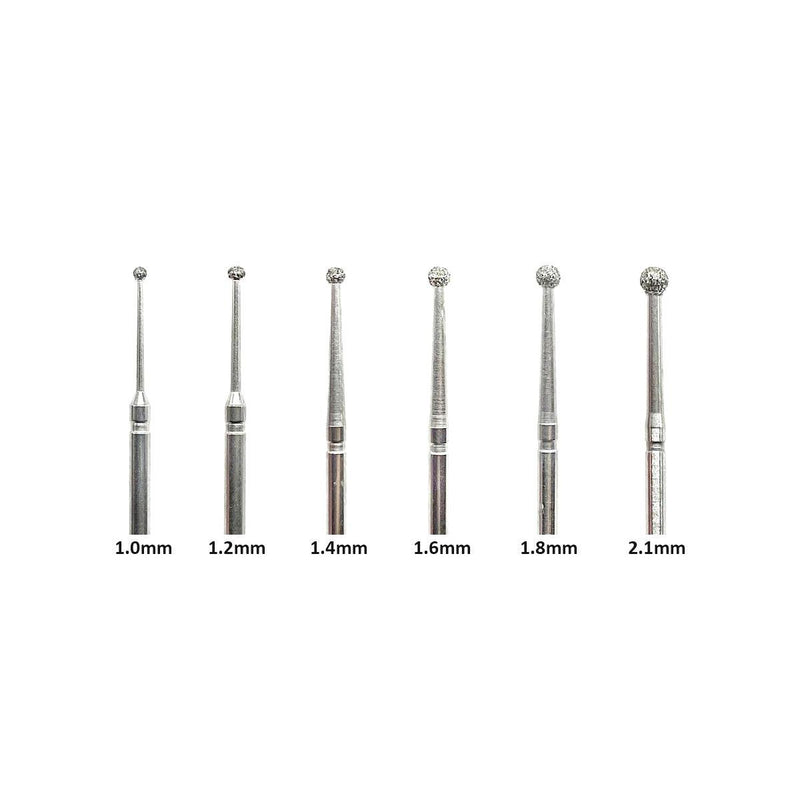 Packs of 5 AGILO-ULTRA Round Diamond Drilling Burs 1.0mm-2.1mm - Otto Frei