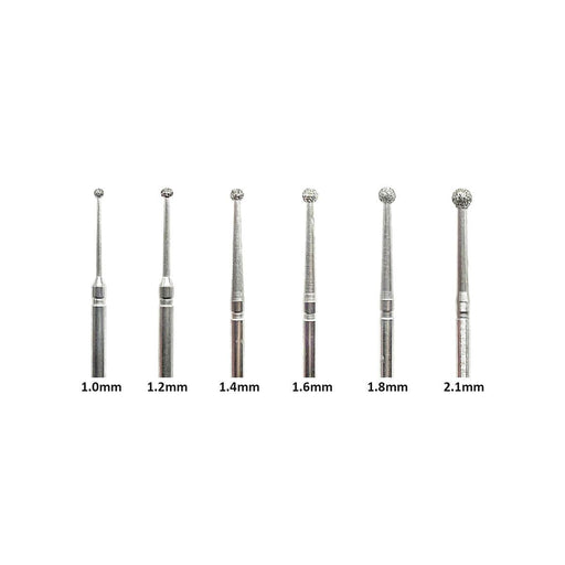 Packs of 5 AGILO-ULTRA Round Diamond Drilling Burs 1.0mm-2.1mm - Otto Frei