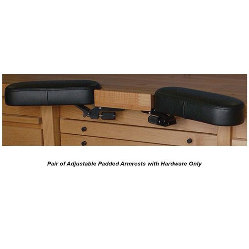 Pair of Adjustable Padded Armrests for 013.034 Workbench with Hardware - Otto Frei
