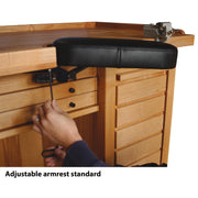 Pair of Adjustable Padded Armrests for 013.034 Workbench with Hardware - Otto Frei