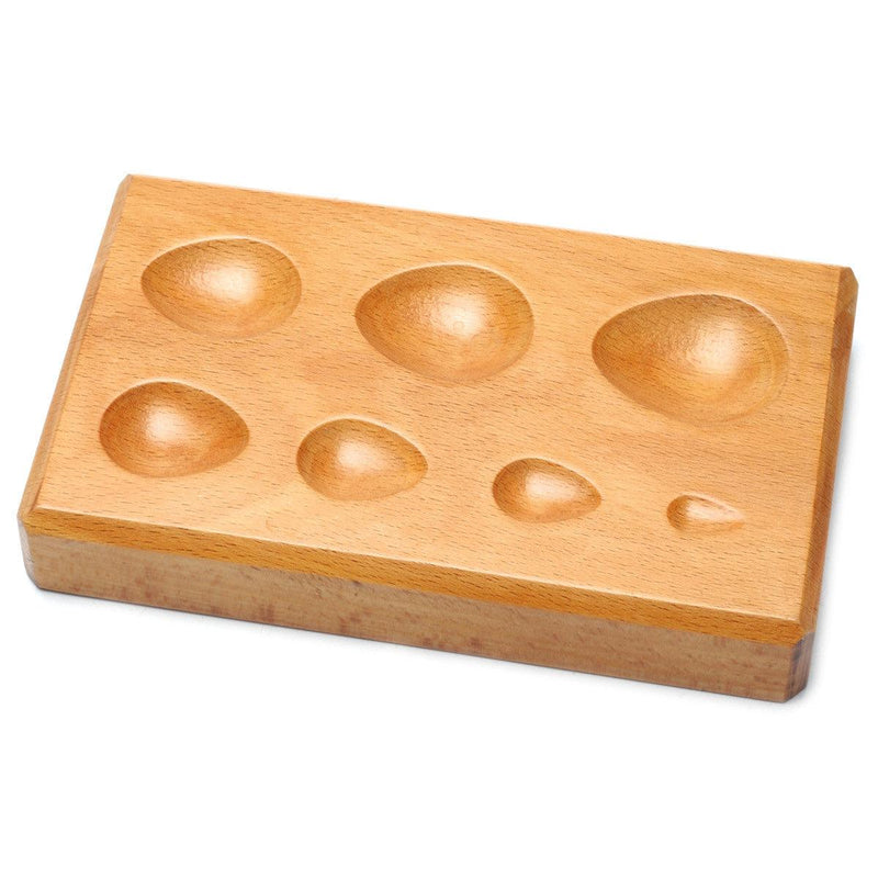 Dapping Line Pear-Shaped Hardwood Dapping Block – 7 Depressions | Value Line — Otto Frei