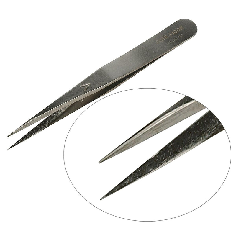 Peer-Vigor Boley Style V Nickel Plated Tweezers-3-3/4" - Otto Frei