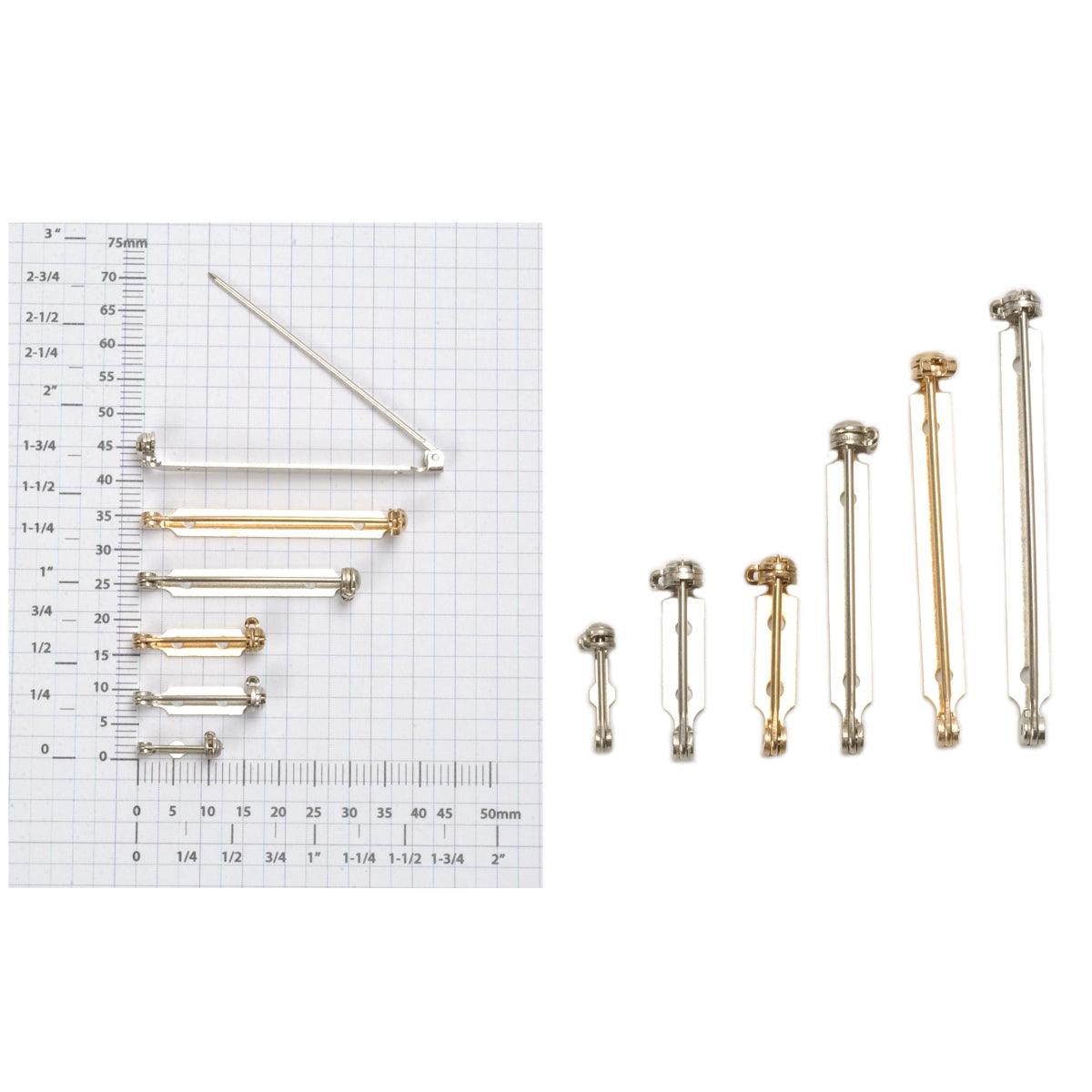 Pin Backs & Bar Pins, Nickel & Yellow Plated | Pack of 12 — Otto Frei