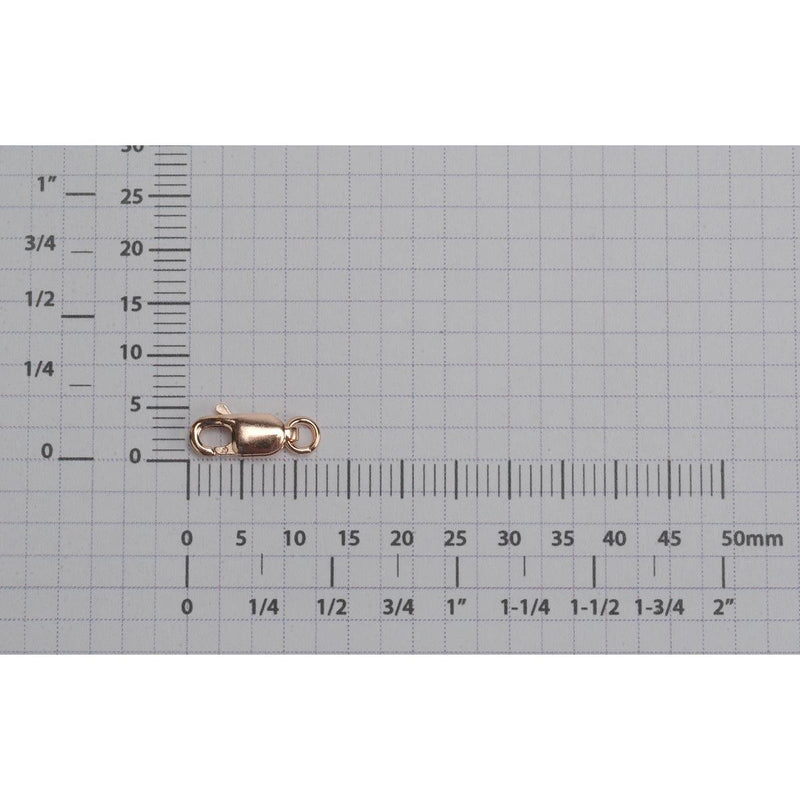 Pink Gold Filled Rectangular Shape Lobster Claw with Ring - Otto Frei