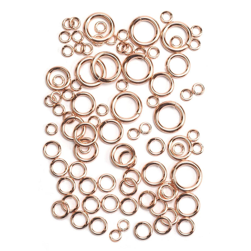 Pink Gold Filled Round Click & Lock Jump Rings - Otto Frei