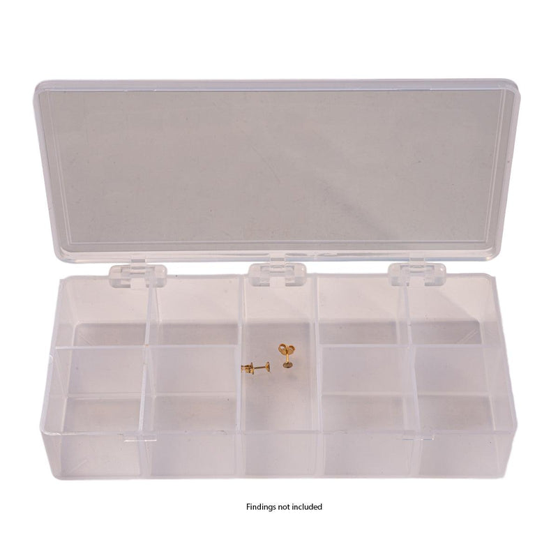 Plastic Storage Box with 9 Compartments-7" x 3-1/2" x 1-1/4" - Otto Frei