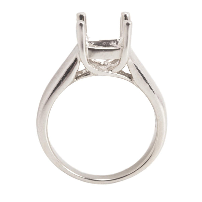 Platinum Square Solitaire Criss-Cross Ring Mountings-7.0 x 7.0mm Center Stone - Otto Frei