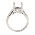 Platinum Square Solitaire Criss-Cross Ring Mountings-7.0 x 7.0mm Center Stone - Platinum