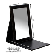 Portable Folding Mirror-Black Faux Leather - Otto Frei
