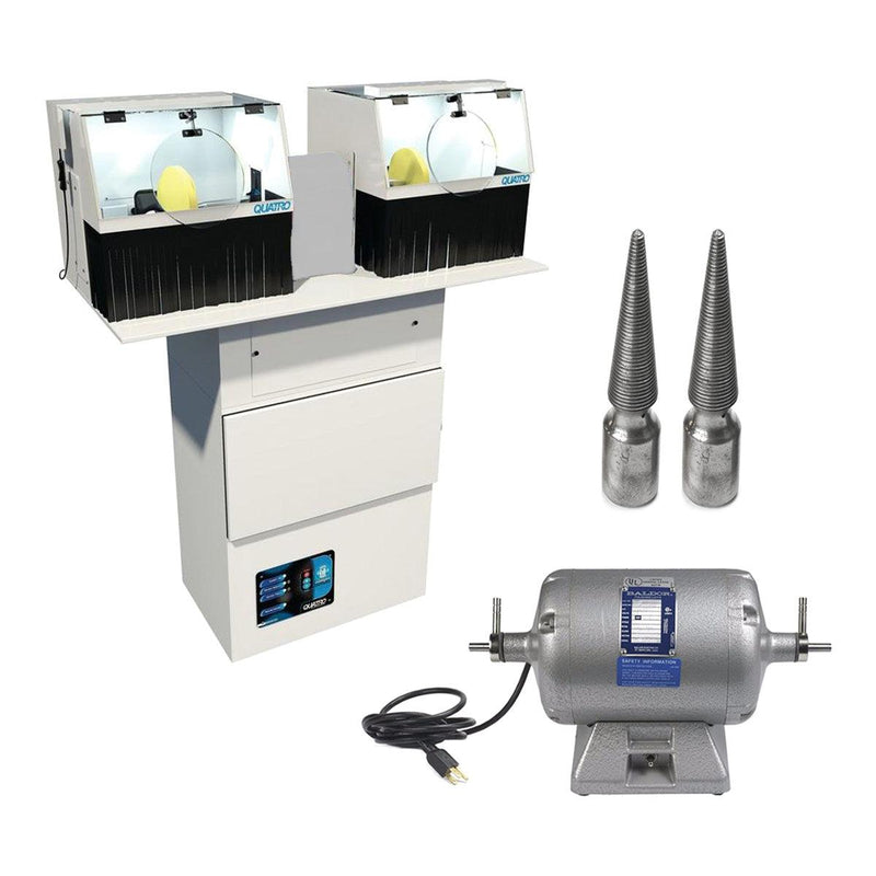 Quatro 1-0031-4007 Premium High Pressure SuperFlow Workstation With Baldor 353T 1/3 HP 2-Speed Polishing Motor - Otto Frei