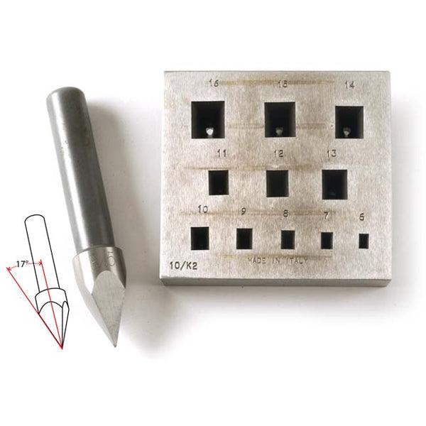 Rectangular Bezel Block 6mm x 4mm to 16mm x 14mm 11 Holes 17 Degree - Otto Frei