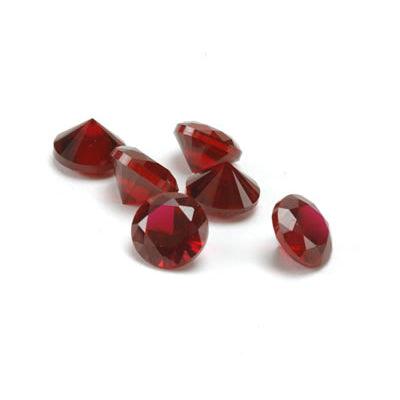 Round Faceted Imitation Red Garnet - Otto Frei