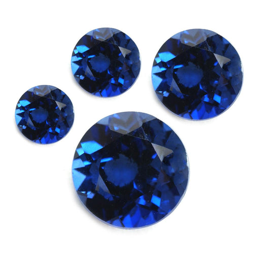 Round Faceted Lab-Created Blue Sapphire - Otto Frei