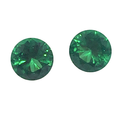Round Faceted Lab-Created Nano Crystal Emerald