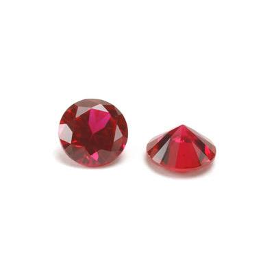 Round Faceted Lab-Created Ruby - Otto Frei