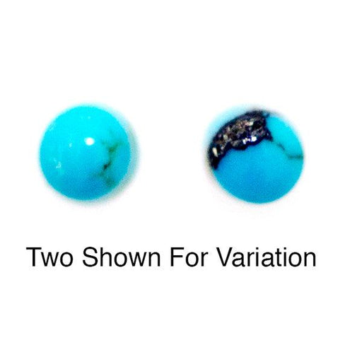 Round Genuine Turquoise Cabochon (With Matrix) - Otto Frei