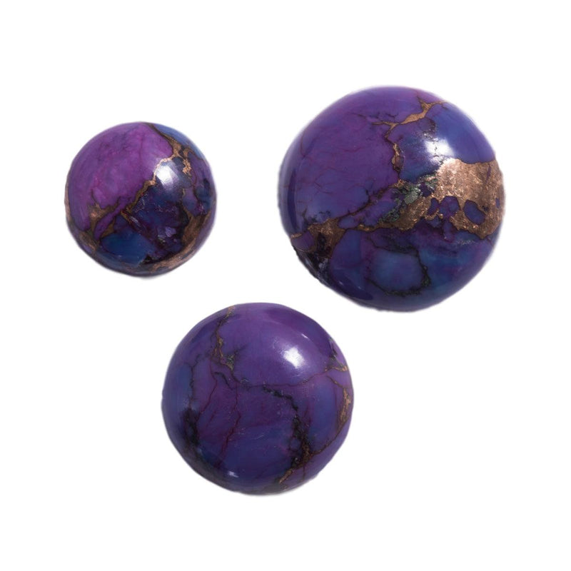 Round Purple Mosaic Turquoise Cabochons - Otto Frei