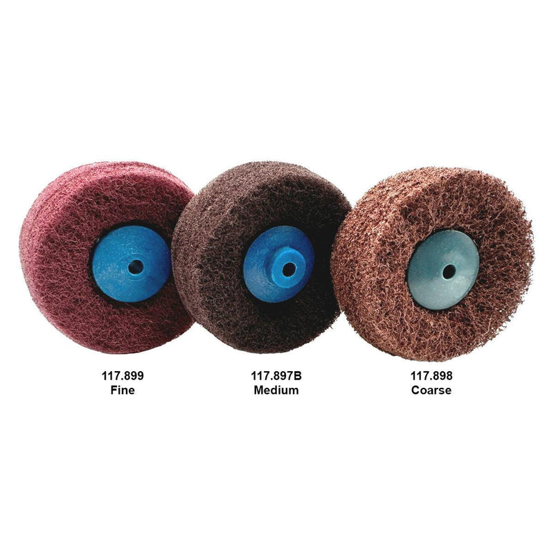 Satin Finish Brushes 3" - Fine, Medium & Coarse - Otto Frei