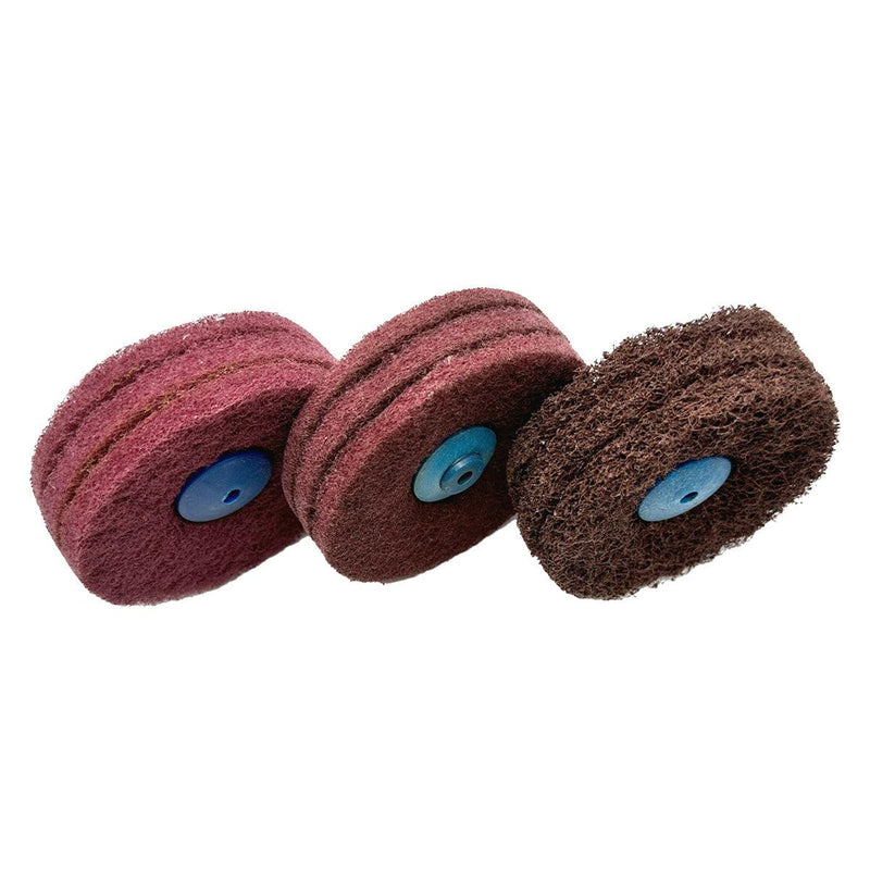 Satin Finish Brushes 4" - Coarse, Medium & Fine - Otto Frei