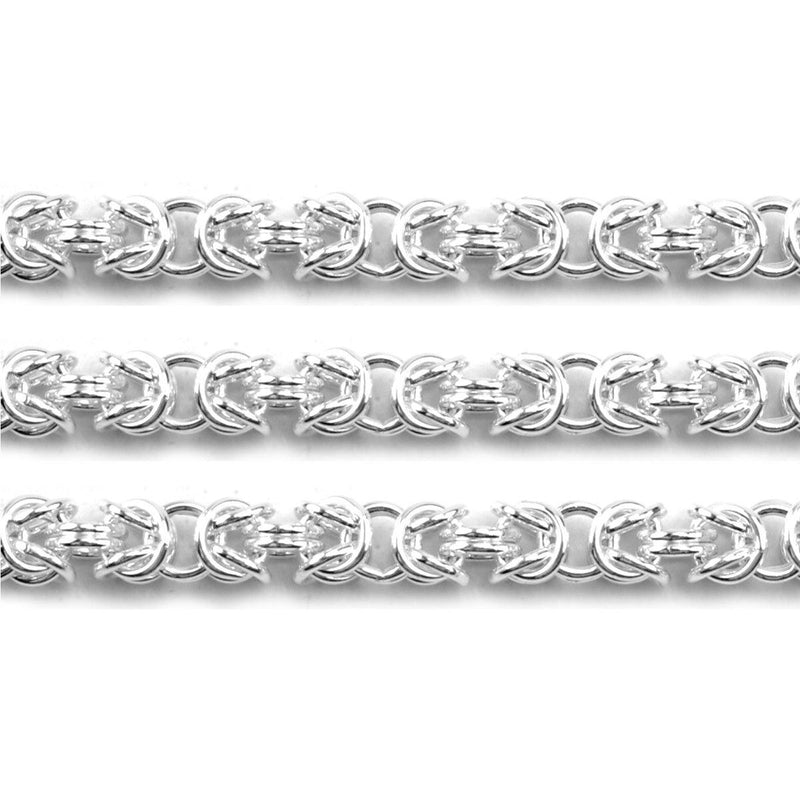 Schofer Germany Sterling Silver Byzantine Chain 2.6mm -5' (60 Inch) Pack - Otto Frei