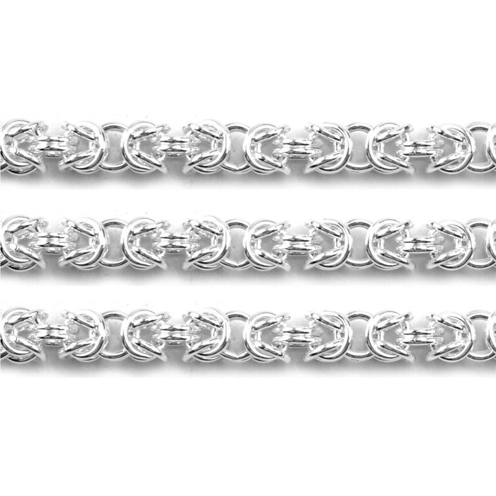 Schofer Germany Sterling Silver Byzantine Chain 2.6mm -5' (60 Inch) Pack - Otto Frei