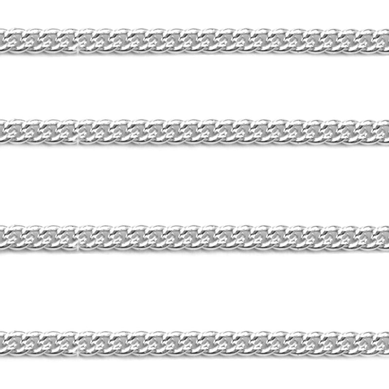 Schofer Germany Sterling Silver Curb Chain 3.4mm x 2.3mm -5' (60 Inch) Pack - Otto Frei