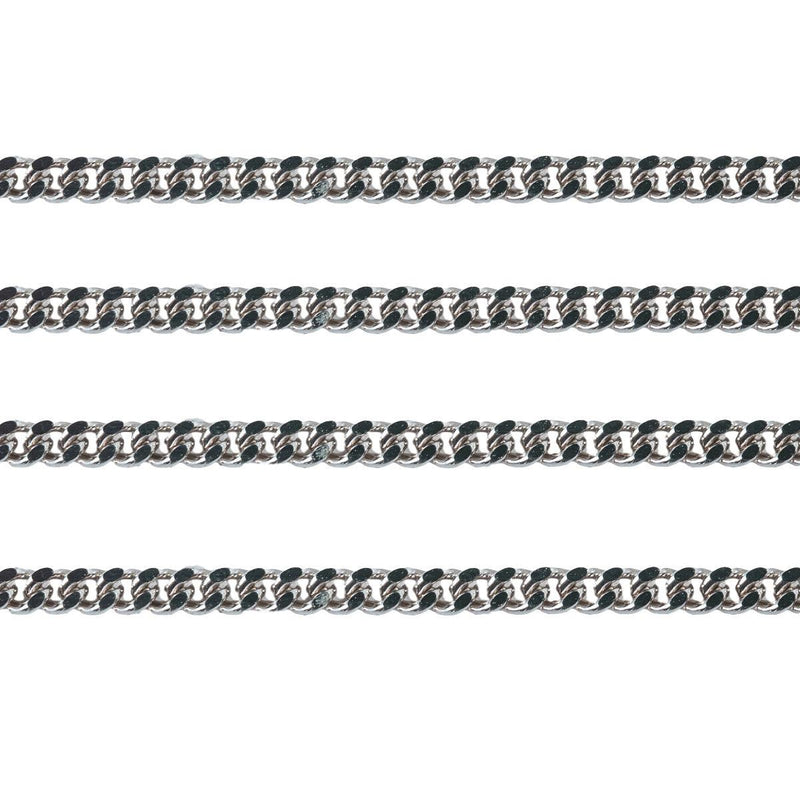 Schofer Germany Sterling Silver Diamond Cut Curb Chain 1.7mm x 0.9mm 5' (60") Pack - Otto Frei