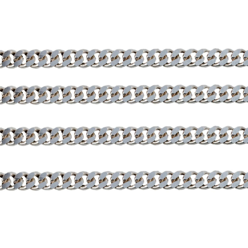 Schofer Germany Sterling Silver Diamond Cut Curb Chain 2.8mm x 1.5mm 5' (60") Pack - Otto Frei