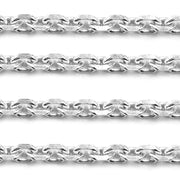 Schofer Germany Sterling Silver Diamond Cut Trace Cable Chain 2.8mm -5' (60 Inch) Pack - Otto Frei