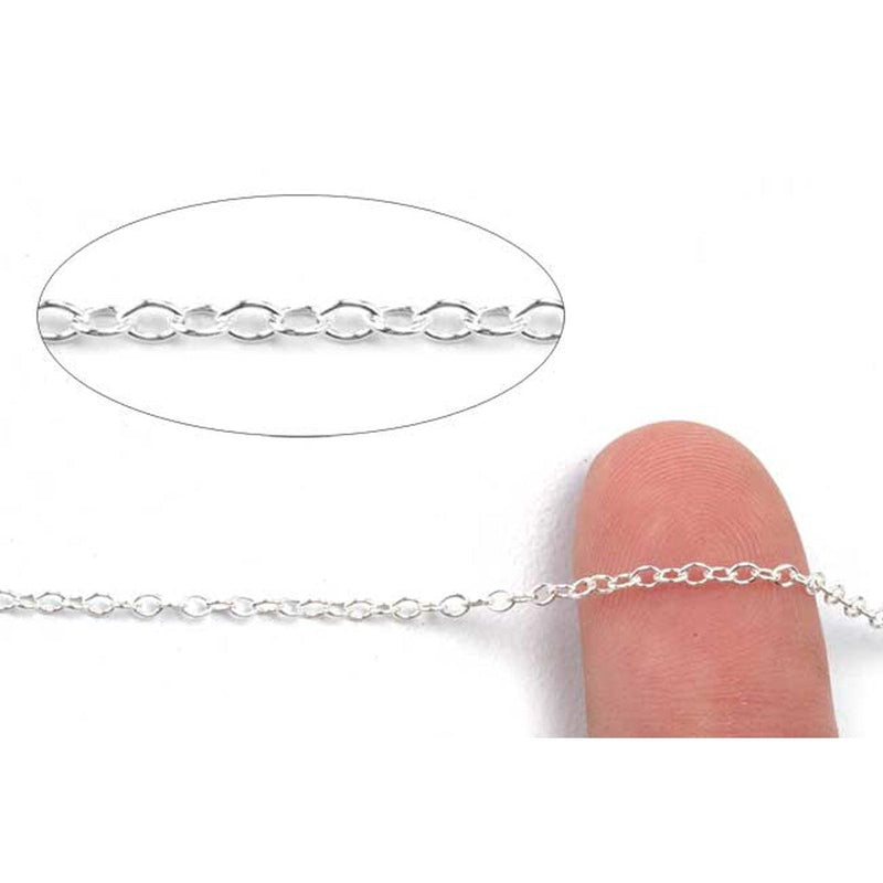 Schofer Germany Sterling Silver Trace Cable Chain 1.7mm -5' (60 Inch) Pack - Otto Frei