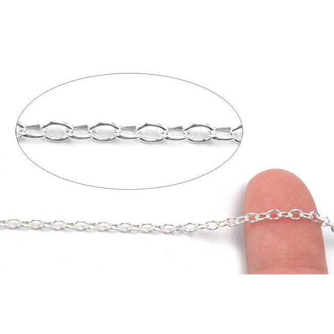 Schofer Germany Sterling Silver Trace Cable Chain 2.7mm -5' (60 Inch) - Otto Frei