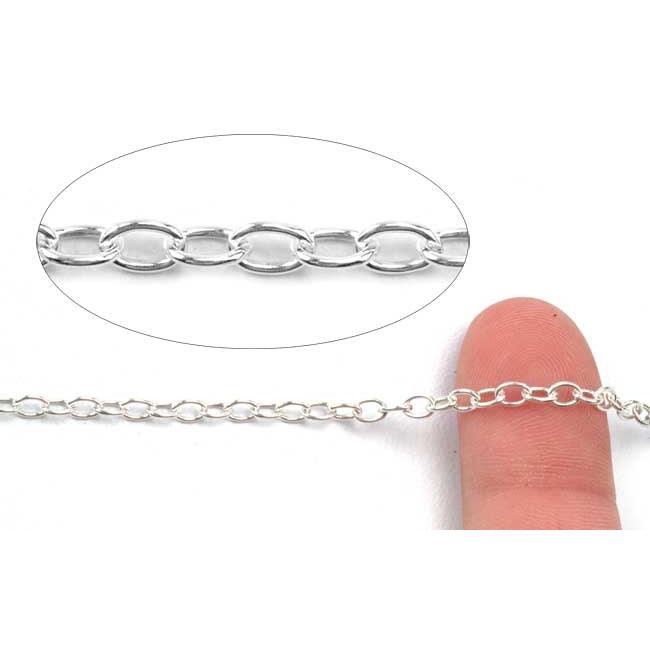 Schofer Germany Sterling Silver Trace Cable Chain 3.0mm -5' (60 Inch) - Otto Frei