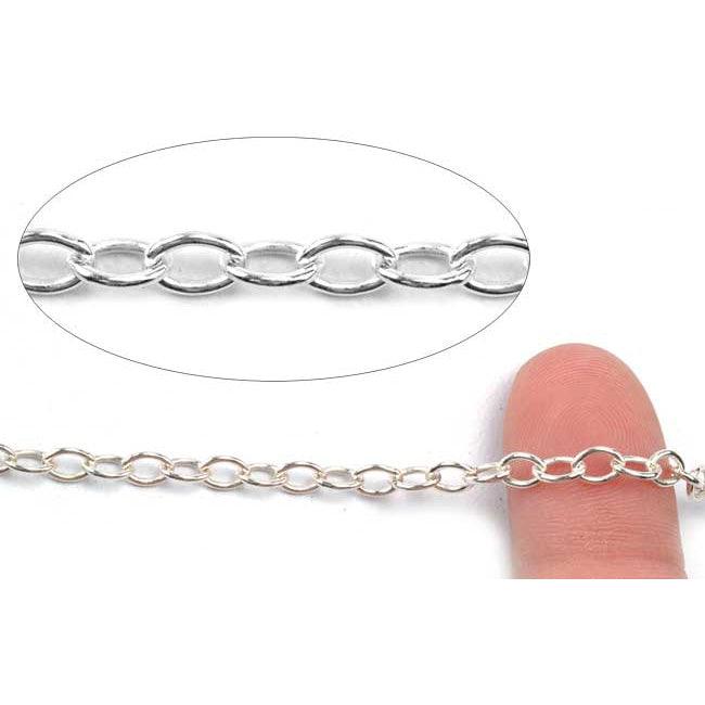 Schofer Germany Sterling Silver Trace Cable Chain 4.0mm -5' (60 Inch) Pack - Otto Frei