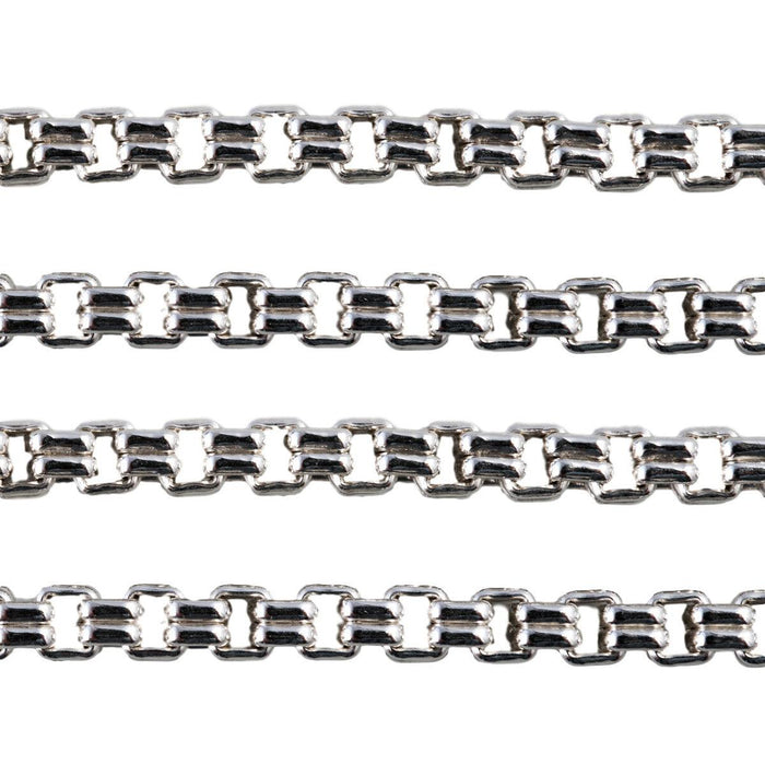 Schofer Germany Sterling Silver Venetian Box Inka Chain 2.6mm-5' (60 Inch) Pack - Otto Frei