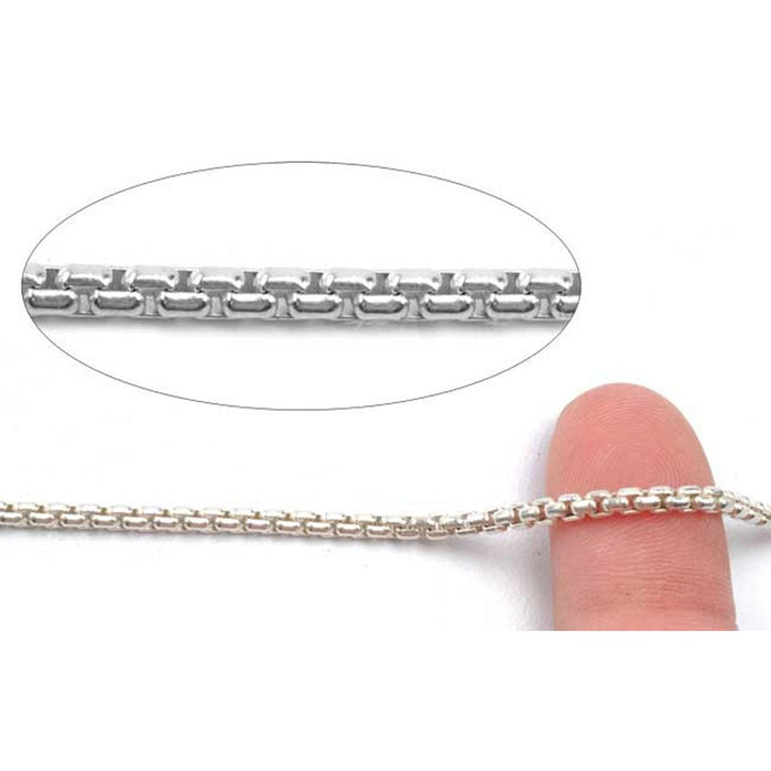 Schofer Germany Sterling Silver Venetian Box Inka Chain 2.7mm-5' (60 Inch) Pack - Otto Frei