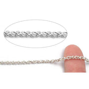 Schofer Germany Sterling Silver Wheat Curb Chain 2.8mm-5' (60 Inch) Pack - Otto Frei