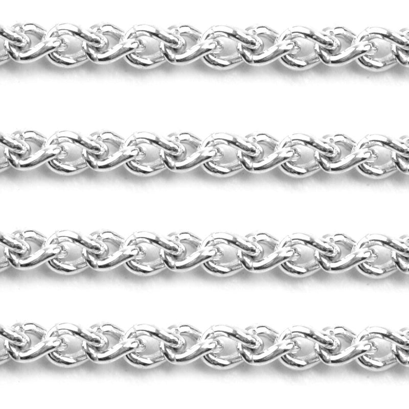 Schofer Germany Sterling Silver Wheat Curb Chain 2.8mm-5' (60 Inch) Pack - Otto Frei