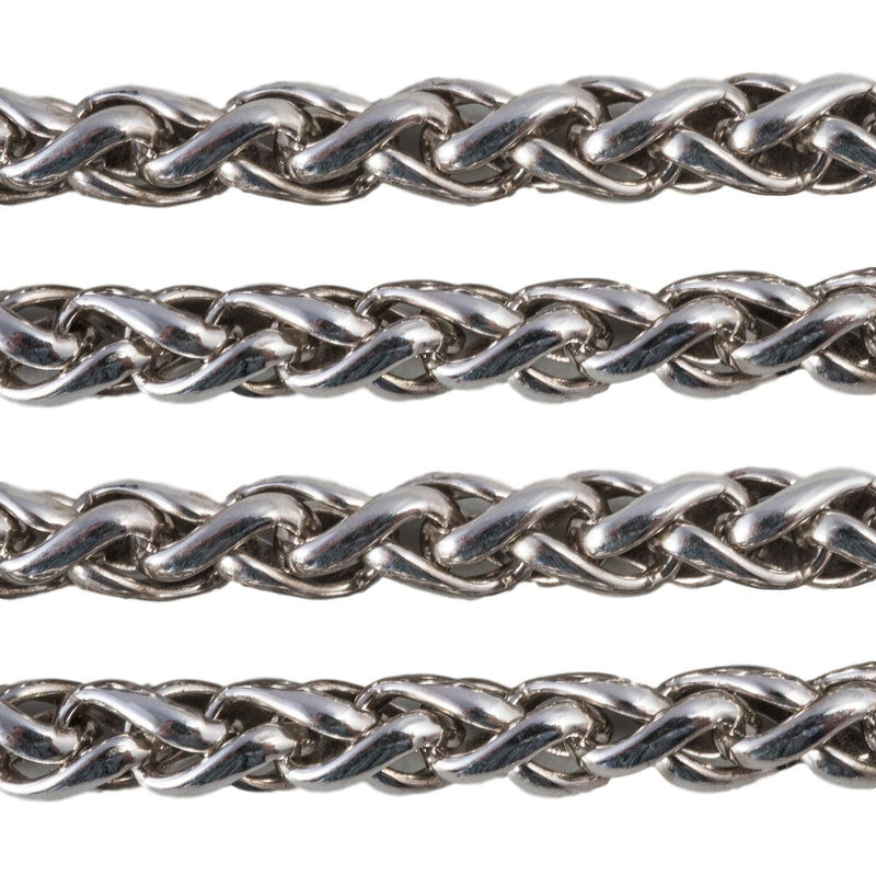 Schofer Germany Sterling Silver Wheat Profiled Wire Chain 5mm Thick 5' (60") Pack - Otto Frei