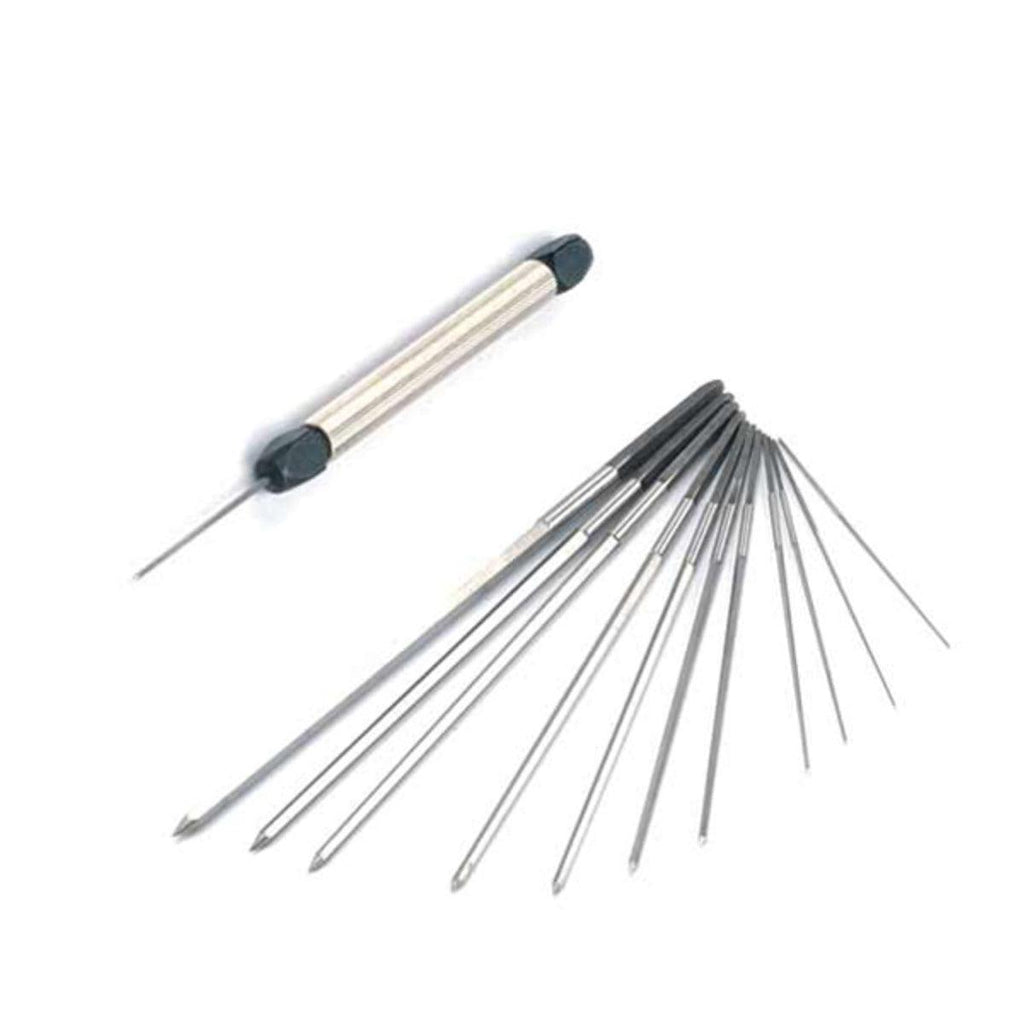 12-Piece Cutting Broach Set 0.4–4.5 mm with Pin Vise | Grobet USA